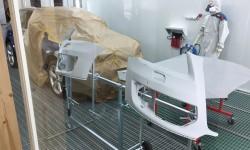 Blick in die Spritzkabine